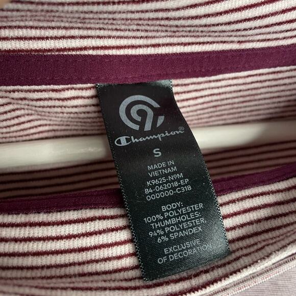 Champion cranberry and white mock neck running pullover SZ small - Picture 7 of 8